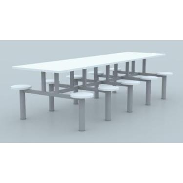 Imagem de Mesa de Refeitório com 10 lugares Com Bancos Acoplados - DE ASTRO