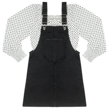 Imagem de Salopete c/ Blusinha Juvenil Look Jeans Black, 6