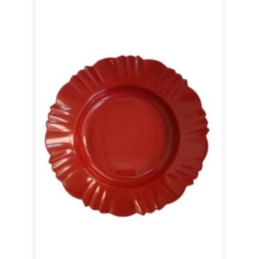 Imagem de Kit 25 Pratos Pétala Fundo Com Borda Para Refeição Churrasco Festa Jan