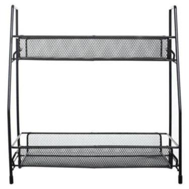 Imagem de Prateleira Multiuso Em Metal Dois Andares Preto