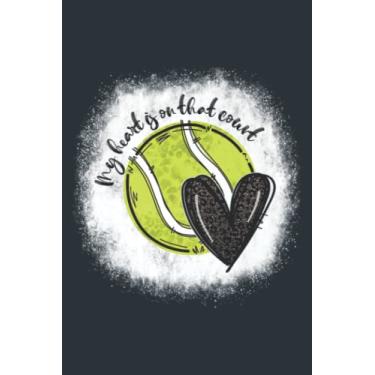 Imagem de Bleached My Heart Is On That Field Tennis Mom Mothers Day Premium: - 6 x 9 inches, To Do List Notebook, 120 Pages