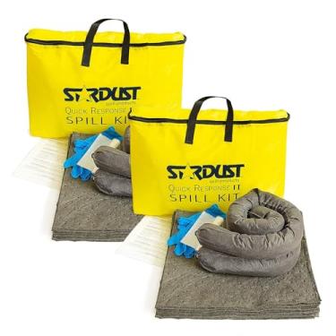 Imagem de STARDUST Super Absorbent Stardust Spill Products Kit de Derramamento Universal de 2 Pacotes de Resposta Rápida - Inclui: Mochila Amarela,(15) Almofadas de Derramamento de Sorvente Universal,(2) Meias