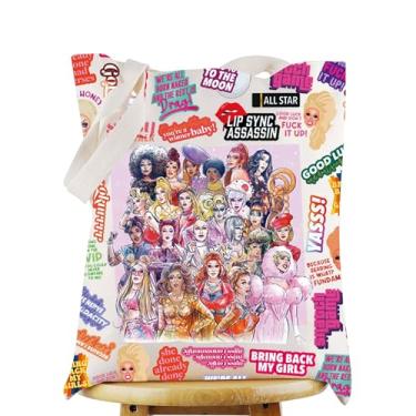 Imagem de WZMPA Sacola Drag Queen para fãs de drag queen presente Michaels & Raja & Tyra & Aquaria Bolsa de ombro Drag Queen Merch, Lip Sync Assassin Tg, Large