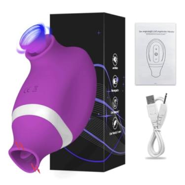 Imagem de Sugador de Clitoris com Linguinha Estimulador Clitoriano 7 Modos de Intensidade Recarregável Pequeno e Portátil (ROXO)