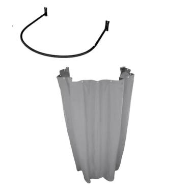 Imagem de Kit Provador Arco Cortina Blackout Cinza Corta Luz 100%