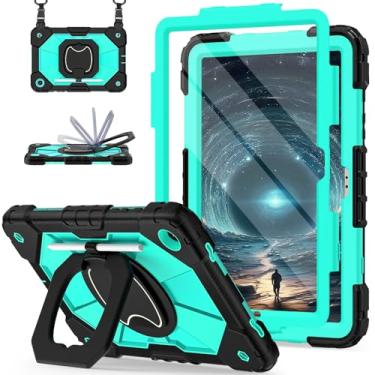 Imagem de Scnioy Capa para Galaxy Tab A9 Plus de 11 polegadas, capa robusta para tablet Galaxy A9+ com protetor de tela, suporte giratório 360, alça de ombro, suporte para caneta, modelo 2023