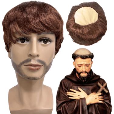 Imagem de Peruca franciscano padre festa junina topo careca fantasia