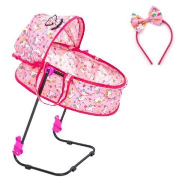 Imagem de Berço De Boneca Veneza 2 Em 1 Vira Bebê Conforto Reborn Com Tiara - SA