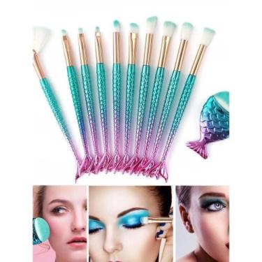 Imagem de Kit com 10 pinceis calda de sereia - NoBrand, cor aleatória