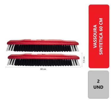 Imagem de 2 Unidades Vassoura De Pelo Sintético Macia 60cm Grande Multiuso Limpe