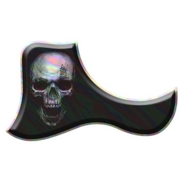 Imagem de Escudo De Violão Resinado Holográfico Alto Relevo Caveira EVH029 - Res
