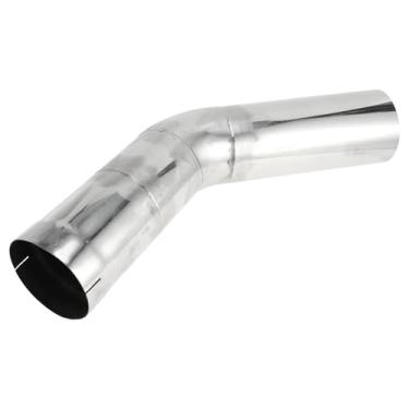 Imagem de Motoforti Tubo de escape de mandril de corte de 45 graus DIY personalizado carro modificado tubulação de tubo de escape 114 mm/4,5" OD 300 mm/12 comprimento T304 aço inoxidável prateado