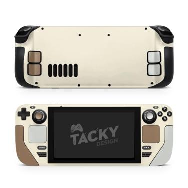 Imagem de TACKY DESIGN Película com bloqueio de cor compatível com Steam Deck LCD e OLED, decalque de vinil premium de cor sólida pastel 3M, linda capa completa (verde e marrom)