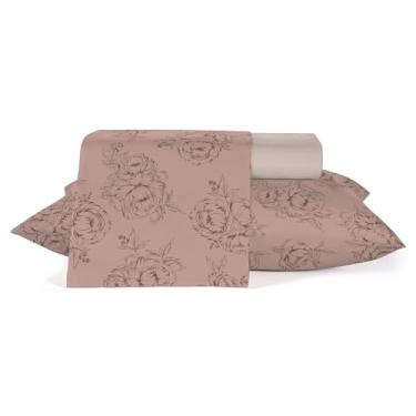 Imagem de Teka Crystal Jogo de Cama, 100% Algodão, 120 Fios, 4 Peças (Queen (240x250cm), Rosetas)