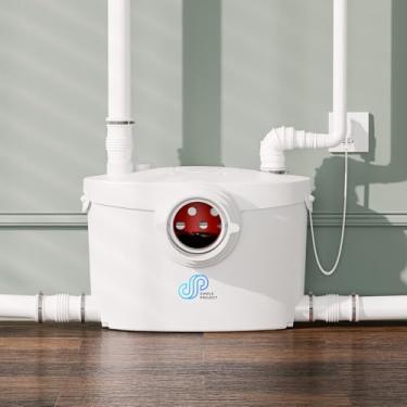 Imagem de Simple Project Bomba Maceradora De 750 W, Sistema De Bomba De Vaso Sanitário De Porão De 36 Pés/10 M De Altura, Bomba Maceradora De Triturador De Esgoto Com 4 Entradas De Água Para Vaso Sanitário Ma