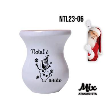 Imagem de Cuia de Madeira Branca Personalizada Natal - Mix Atacadista, Branca 06