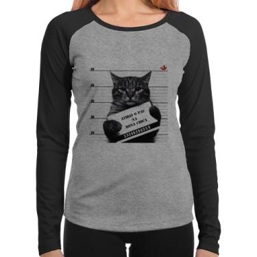 Imagem de Baby Look Raglan Atirei o pau na Dona Chica Manga Longa - Foca na Moda