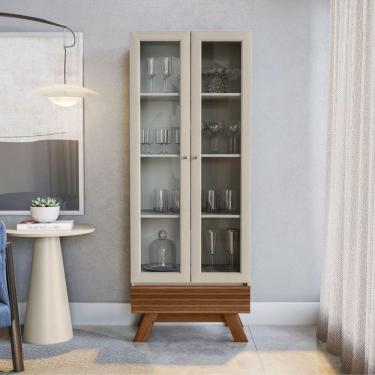 Imagem de Cristaleira com Portas de Vidro Bétis Freijo Off White