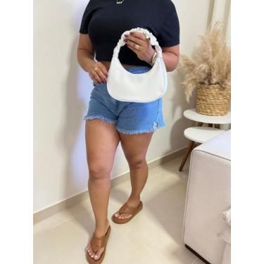 Imagem de Bolsa Preta Feminina Pequena Bag Meia Lua Ombro Mão Lateral Bolsinha -