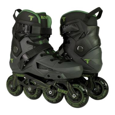 Imagem de Patins Traxart Revolt Verde - 80mm/85A - ABEC-9, # 10 = 41/42