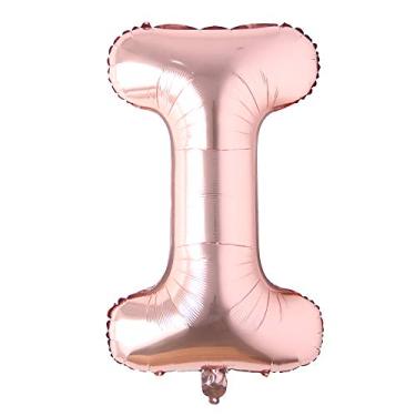 Imagem de Letra de 101,6 cm, ouro rosa, número do alfabeto, balão, alumínio, Mylar, festa, casamento, despedida de solteira, aniversário, noivado, formatura, celebração, celebração, voar com hélio (101,6 cm, ouro rosa I)