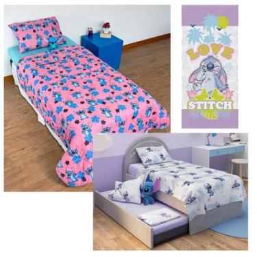 Imagem de Kit Quarto Stitch com Edredom, Jogo de Cama Algodão e Toalha Lepper