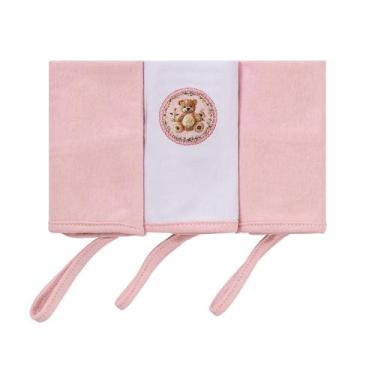 Imagem de Pano de Boca em Malha 3 Unidades Baby Joy Fábula, Ursa Rosa