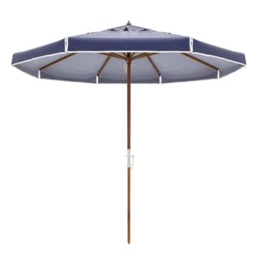 Imagem de Ombrelone Bagum Madeira 2,4m Guarda Sol Praia Piscina Camping Positano - Belfix - Azul