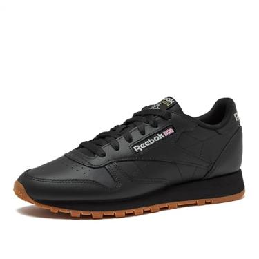 Imagem de Reebok Tênis feminino de couro clássico, Core Black/Pure Grey 5/Reebok Rubber Gum-03, 34