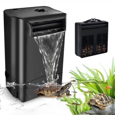 Imagem de GOZILLA Filtro de tanque de tartaruga, filtro de aquário ajustável de alta taxa de fluxo de 16 W 1000 L/H, filtro de aquário silencioso para tanque de baixo nível de água de 30 a 55 GAL. (Preto)