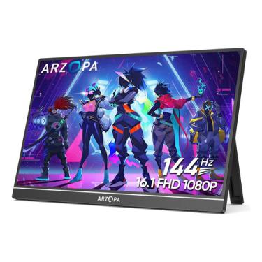 Imagem de Monitor Gamer Arzopa Z1fc Portátil 16.1  Led Full Hd 144hz Preto 5v Z1FC
