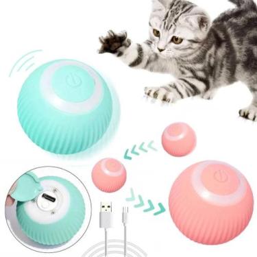 Imagem de Kit 03 Gato Bola Brinquedo Elétrico Automático Rotação USB Recarga Bri