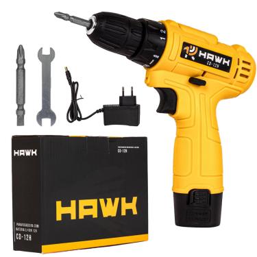 Imagem de Parafusadeira e Furadeira 12V Bateria de Lítio Mandril 3/8 10mm HW1042 Hawk