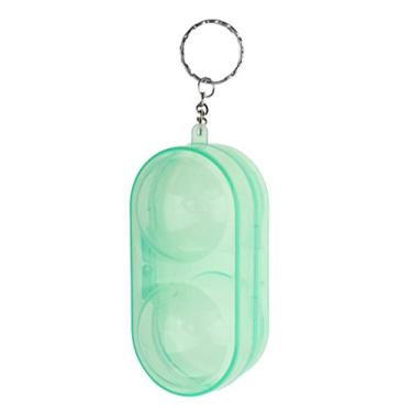 Imagem de Mini tênis de mesa portátil 2 bolas caixa suporte de bola de ping pong bolsa de transporte rígida 4 cores - verde, 9 x 4,5 cm