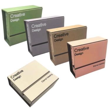 Imagem de Pequenas caixas de presente criativas e saco de microfibra, papelão ecológico, retangular, dobrável, 10 x 9 x 4 cm para aniversários, dia dos namorados, formaturas, férias, Halloween, Natal (1 de cada