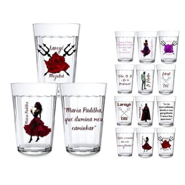 Imagem de Kit 3 Copos Vidro Americano 190ml Orixás Diversos Umbanda Candomblé Guias Artigo Religioso (MARIA PADILHA)