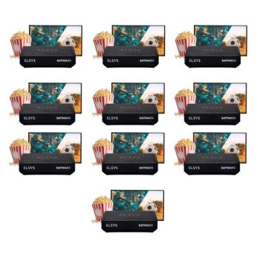 Imagem de Kit 10 receptores de tv via satelite elsys sat hd - satmax6