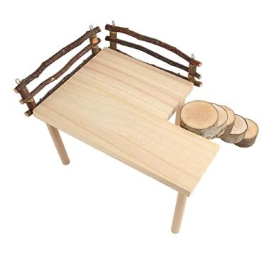 Imagem de Playground de madeira para hamster, plataforma multiuso de escalada viva para hamster, plataforma de atividades para pequenos animais de estimação