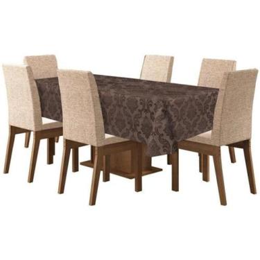 Imagem de Toalha De Mesa De 4 Lugares Tecido Jacquard - Marrom - Campari
