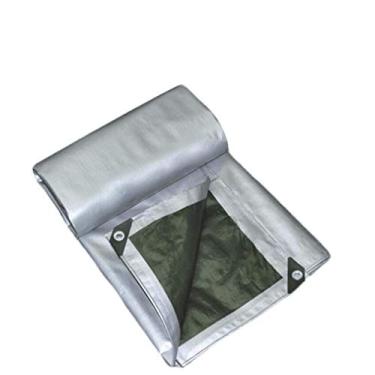 Imagem de MTYLX Folha de lona de cobertura impermeável, rede de guarda-sol, pano de sombra, lona à prova d'água capa de piso de polietileno resistente com perfuração, prata, 3 x 4 m, 3 x 4 m