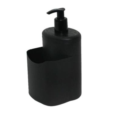 Imagem de Porta Detergente Dispenser 500ml CVL Com Suporte Bucha - Pra vc, Preto