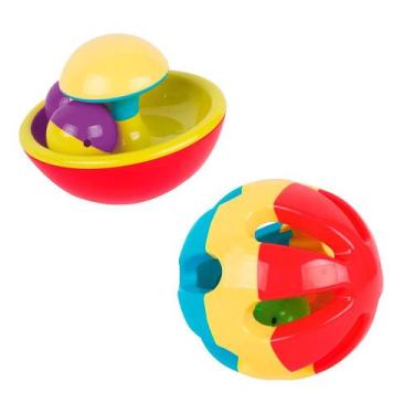 Imagem de Kit Chocalho Infantil Pimpolho Colorido Bolinha