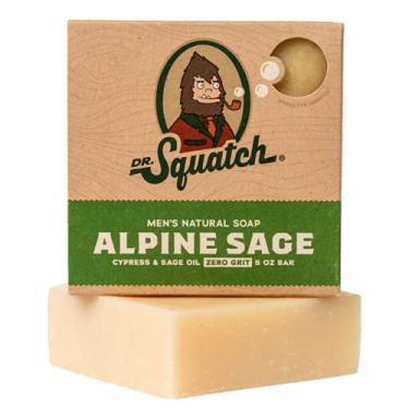 Imagem de Sabonete Alpine Sage para homens – Aroma natural revitalizante com óleos orgânicos de lavanda, cipreste, sálvia esclareia, barra feita à mão nos EUA pelo Dr. Squatch