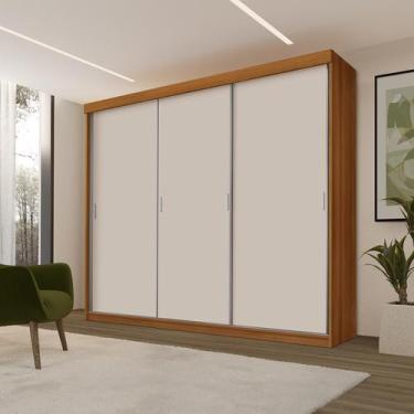 Imagem de Roupeiro Casal Luxo Imola 100% Mdf 3 Portas de Correr 5 Gavetas Trilho