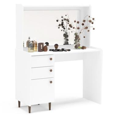 Imagem de Penteadeira Camarim Com Espelho 3 Gavetas Luisiana Branco