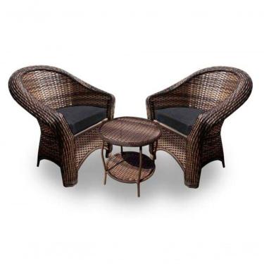 Imagem de Conjunto De Poltronas 2 Poltronas + 1 Mesa Centro Duna Preto