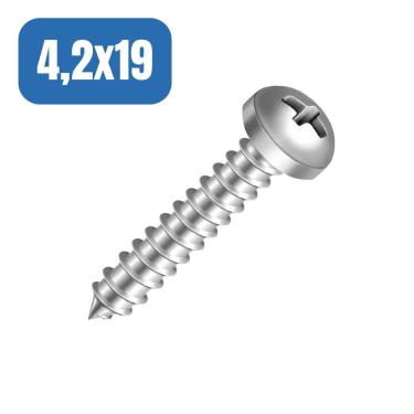 Imagem de Parafuso Auto Atarraxante Panela Phillips - Ciser 4,2x19 - 500 Peças
