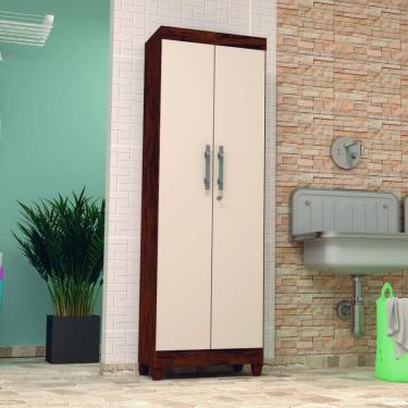 Imagem de Armário Multiuso 2 Portas 5 Prateleiras Line Vila Rica Imbuia-champanhe