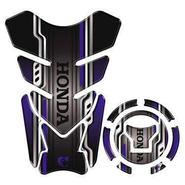 Imagem de Kit Protetor Tanque Adesivo Moto Honda Acima 2018 Azul Cor Azul