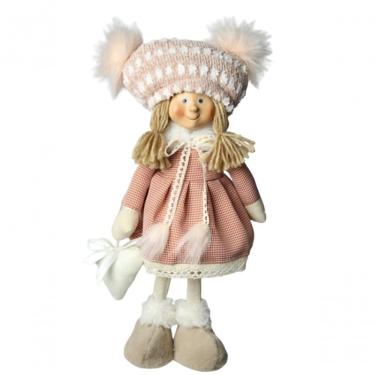 Imagem de Boneca Menina Em Pé Com Vestido Xadrez 37Cm - Bt1768